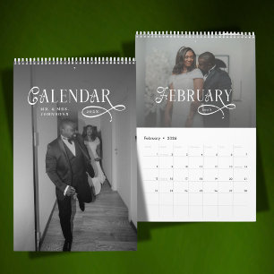 2026 Moderne Elegante Hochzeitsfotos Frischvermähl Kalender
