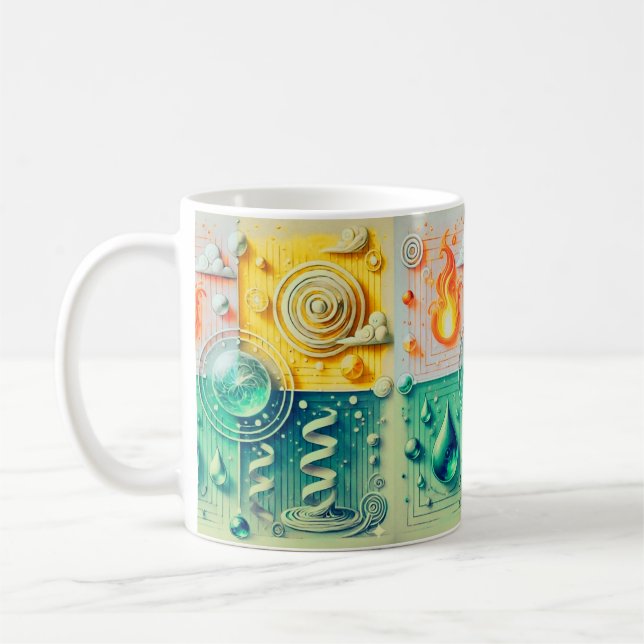 2026 Moderne Vier-Elemente-Wandkunst Kaffeetasse (Links)
