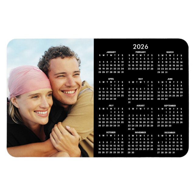 2026 Moderner Kalender-Foto-Magnet Magnet (Horizontal)