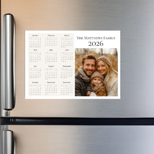 2026 Moderner Landschaftskalender Foto Magnetkarte