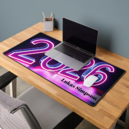 2026 Neon Futuristic Cyberpunk Gaming Schreibtischunterlage