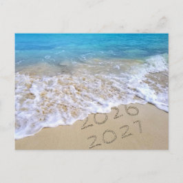 2026 Neues Jahr tropischer Strand Feiertagspostkarte