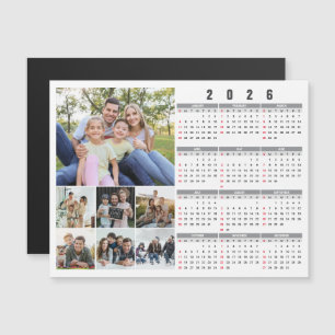 2026 Neujahrs-Familienfotos-Kalender Magnetkarte