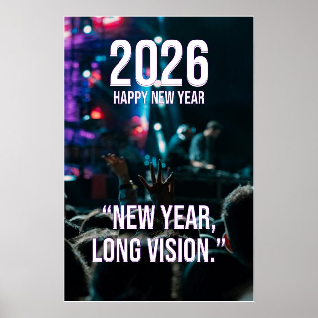 2026 Neujahrs-Langzeit-Vision-Motivationsposter Poster (Vorne)
