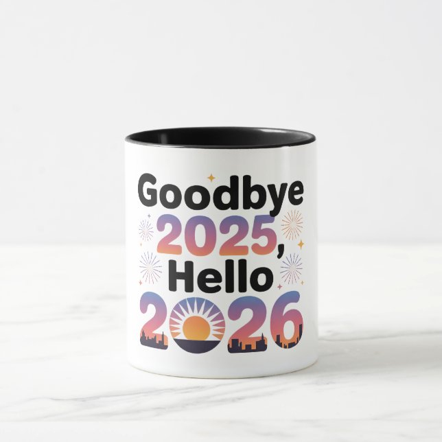 2026 Neujahrs-Sonnenuntergangs-Feier Kaffeetasse (Zentrum)