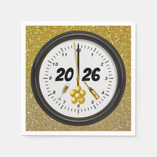 2026 New Years Paper Napkins Serviette (Vorderseite)