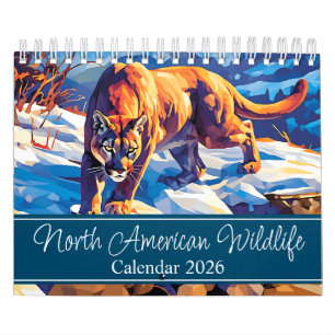 2026 North American Wildlife Two Page Small Kalender