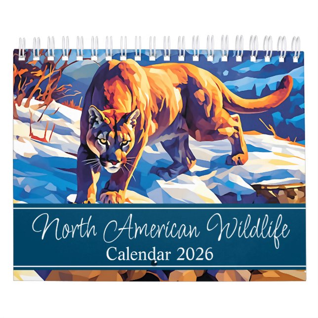 2026 North American Wildlife Two Page Small Kalender (Titelbild)