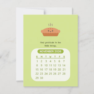 2026 November Monatlicher Kawaii Motivationskalend Postkarte