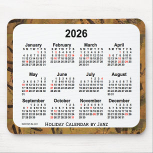 2026 Orange Holiday Art Calendar von Janz Mouse Pa Mousepad