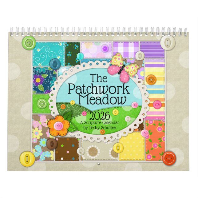 2026 Patchwork Meadow Scripture Calendar Kalender (Titelbild)