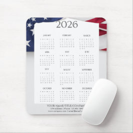 2026 Patriotic Mini Calendar Mousepad