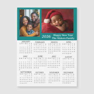 2026 Personalisierte Fotos Mini-Kalender Magnetkarte