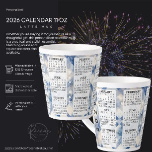 2026 Personalisierter 12 oz Kalender Lattebecher Milchtasse