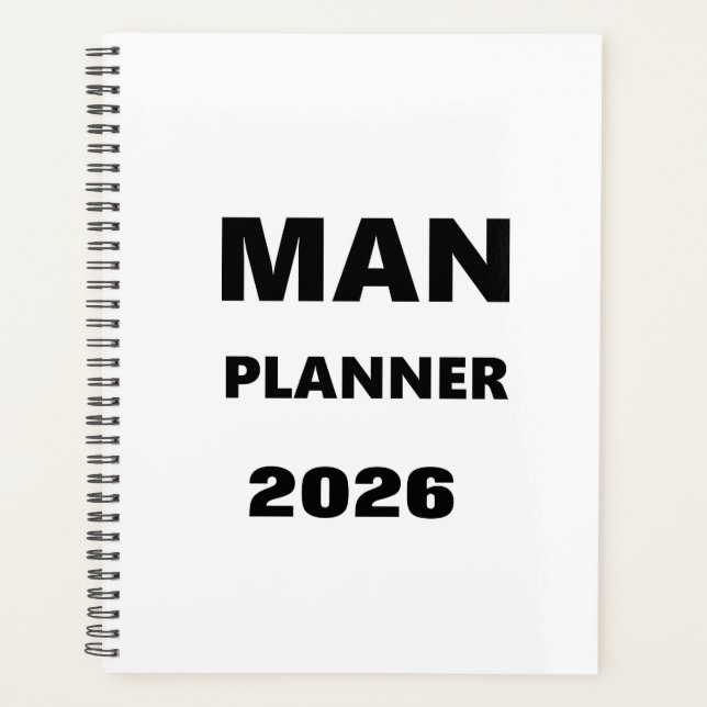 2026 Planer für Männer Mann Planer schwarze Schrif (Vorderseite)