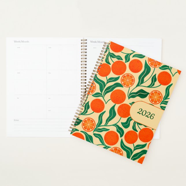 2026 Planer | Orange Citrus Botanisches Design (Anzeige)