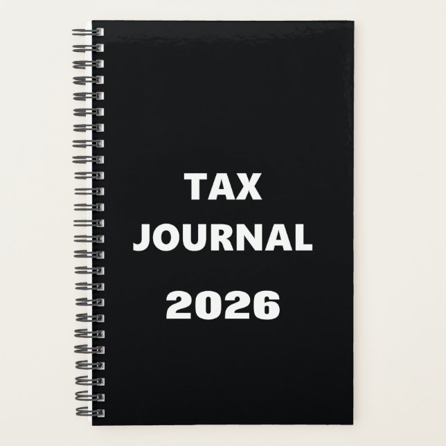 2026 Planer Steuerjournal Schwarz-Weiß-Design (Vorderseite)