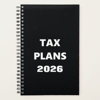 2026 Planer Steuerpläne Schwarz-Weiß-Design