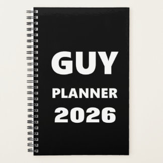 2026 Planner For Men Guy Planner White Font Black Planer