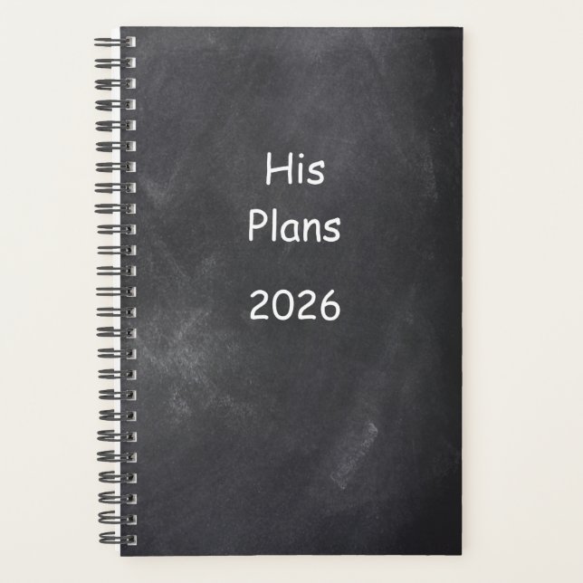 2026 Planner For Men Plans Chalkboard Style Planer (Vorderseite)
