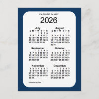 2026 Police Box Blue 6 Month Mini Kalender von Jan