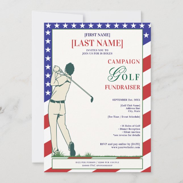 2026 Politischer Kandidat Golf Scramble Fundraiser Einladung (Vorderseite)
