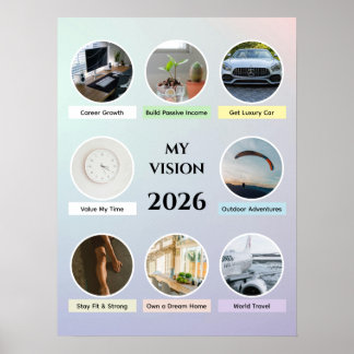 2026 Poster mit weichem Farbverlauf und Kreis für