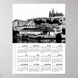 2026 Prag-Kalender, Prager Burg, Tschechien Poster