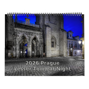 2026 Prag Kleiner Stadtteil bei Nacht Kalender