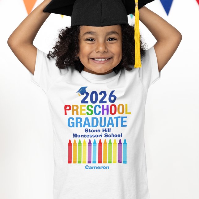 2026 Preschool Graduate Cute Custom Kids T-Shirt (Von Creator hochgeladen)