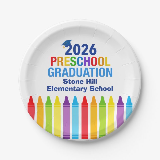 2026 Preschool Graduation Custom School Party Pappteller (Vorderseite)
