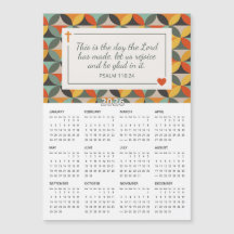 2026 Psalm 118:24 Retro-Kreise Magnetkalender