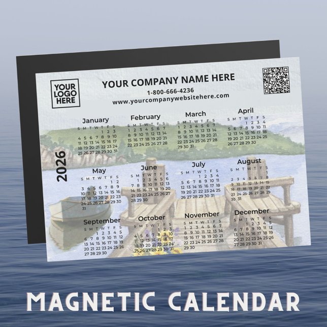 2026 QR Dock Water Calendar Magnet für das Geschäf (Von Creator hochgeladen)
