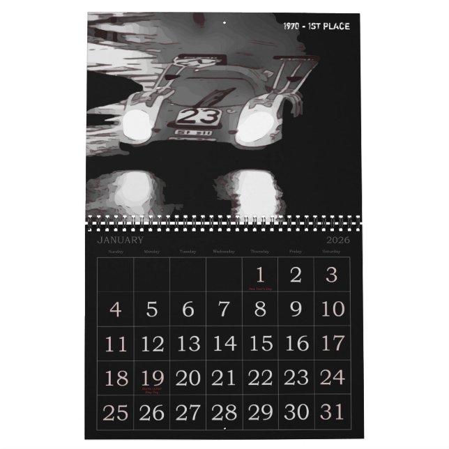 2026 RACING CALENDAR KALENDER (Jan 2026)