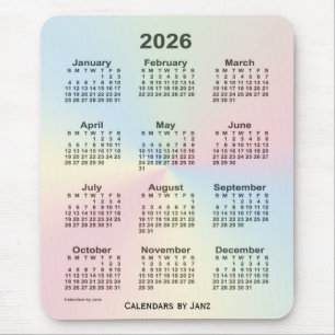 2026 Rainbow Cloud Calendar von Janz Mousepad