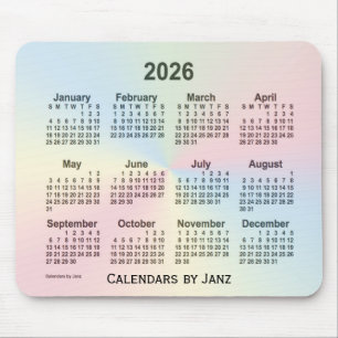 2026 Rainbow Cloud Calendar von Janz Mousepad