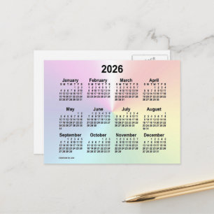 2026 Rainbow Cloud Mini Calendar von Janz Postkarte