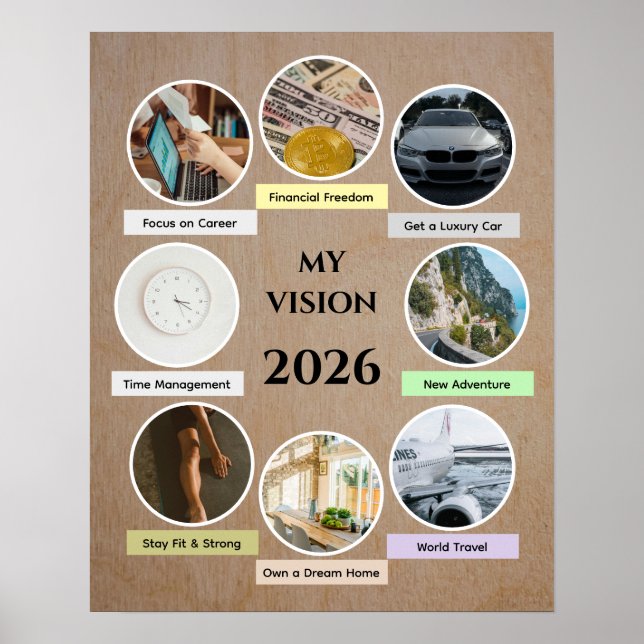 2026 Random Modern Circle Photo Vision Poster (Vorne)