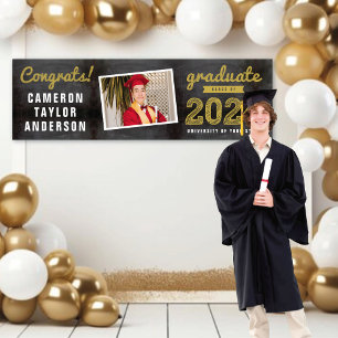 2026 Retro-Schultafel-Skizze Gratuliere Absolvent  Banner