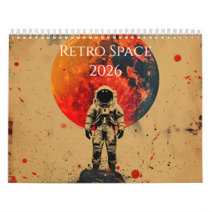 2026 Retro Weltraum-Kunstkalender Kalender