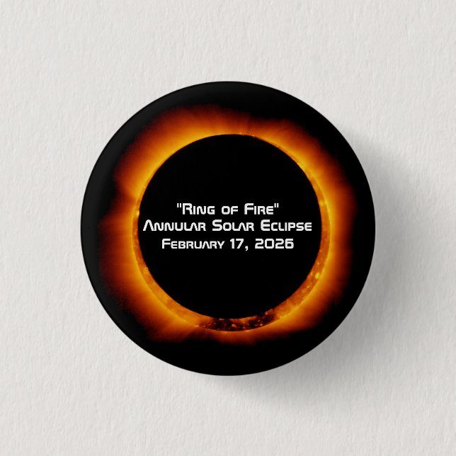 2026 Ringförmige Sonnenfinsternis Button (Vorderseite)