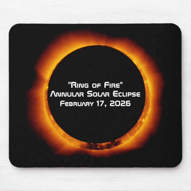 2026 Ringförmiger Sonnenfinsternis vom Feuer Mousepad (Vorne)
