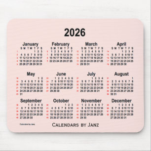 2026 Rose 52 Wochen Kalender von Janz Mousepad