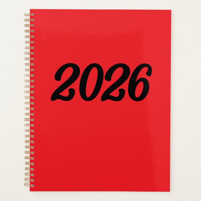 2026 Rotes Schwarzes Planer (Vorderseite)