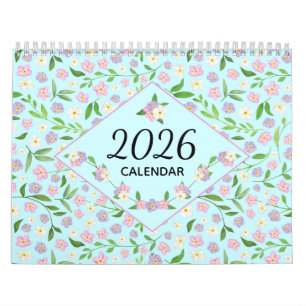2026 Rustikaler Blumen-Watercolor-Kalender Kalender