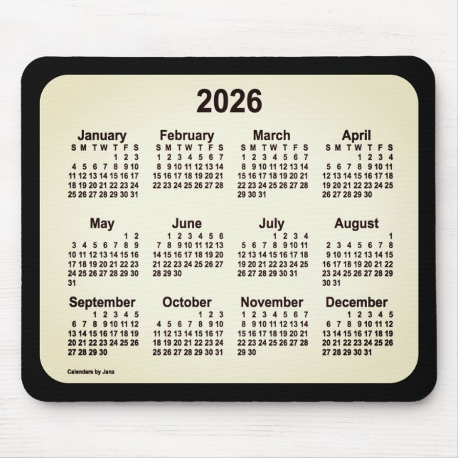 2026 San Telmo auf dem Schwarzen Kalender von Janz Mousepad (Vorne)