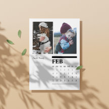 2026 Schwarz-Weiß-Porträtkalender - Februar