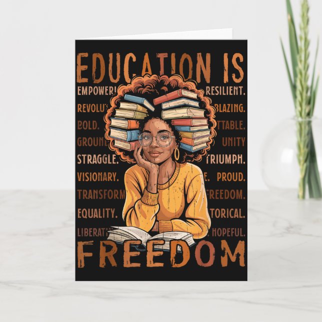 2026 Schwarzer-Geschichtsmonat-Shirt für Frauen Ic Karte (Vorderseite)