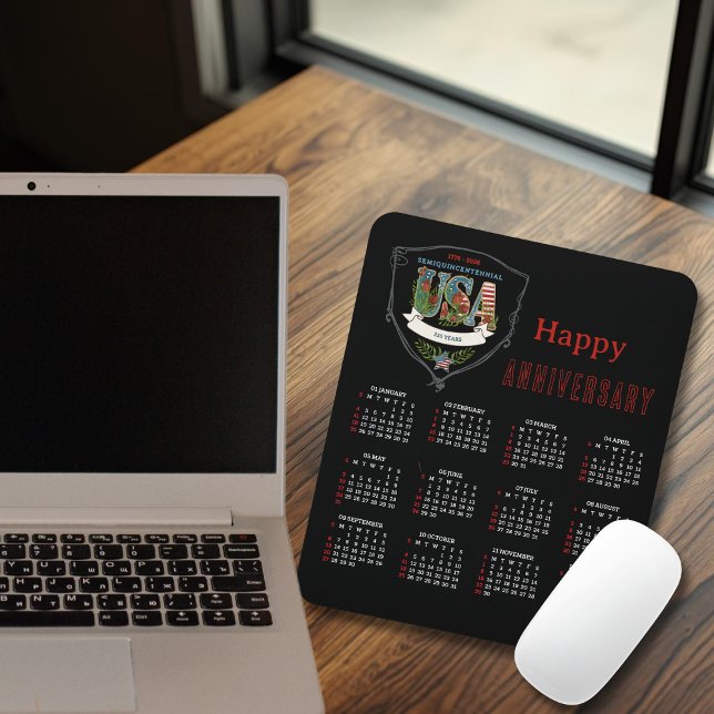 2026 Semiquincentennial Botanical Calendar  Mousepad (2026 Semiquincentennial Botanical Calendar Mouse Pad)