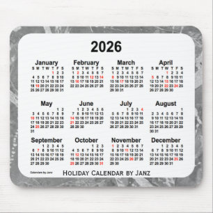 2026 Silver Holiday Art Calendar von Janz Mouse Pa Mousepad